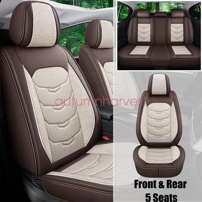 Faux Leather Full Surround Car Seat Protector Seat Cover Fits Mercedes-Benz Tan Foto 1 de 4