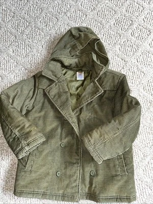 Gymboree Boy's Size Medium 7/8  Corduroy Winter Jacket Green -Removable Hood EUC - Image 1 of 4