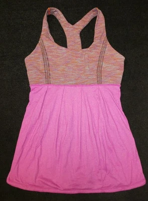 Sutiã esportivo feminino Lululemon estampa rosa/multicolorida costas de corrida tamanho 6 (S) - Imagem 1 de 4