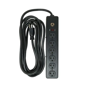 Southwire 5122 20 Amp Clasificado, 6 Tomacorrientes Tira de Alimentación Todo Metal con NEMA 5-20 P&R, - Imagen 1 de 9