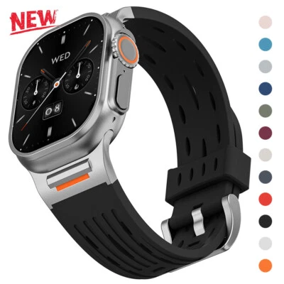 Silicone Sport Loop Strap For Apple Watch Ultra Band iWatch Series10 9 8 7 6 5 4 - Image 1 of 4