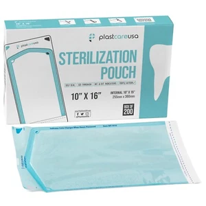 Bolsas de esterilización auto-sellantes de 10"" x 16"" para autoclave (elige la cantidad) - Imagen 1 de 8