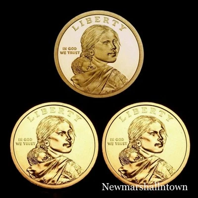 2018 P+D+S Native American Sacagawea Set ~ Proof and PD from U S Mint Roll  - Image 1 of 3