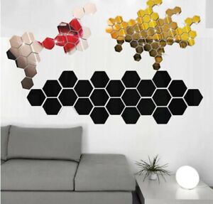 12pcs 3D Mirror Hexagonal Wall Stickers | Wall Mirrors Sticker| Home Decoration