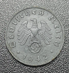 OLD COIN OF THIRD REICH GERMANY 1 REICHSPFENNIG 1942 MUNICH WORLD WAR II - Picture 1 of 2