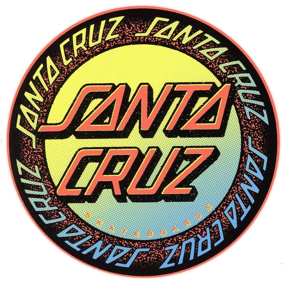 Santa Cruz Skateboard Sticker Loud Ringed Dot Design Bunt 10cm Rund