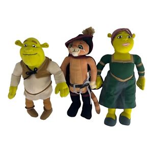 Shrek Stuffed Animal Plush Toy Set of 3 Shrek, Fionna, Puss in Boots 12" Nanco