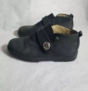 Finn Comfort Ankle Boots Black Brushed Leather Sz 4 Pull On Women Chukka 8339704 - Picture 1 of 12