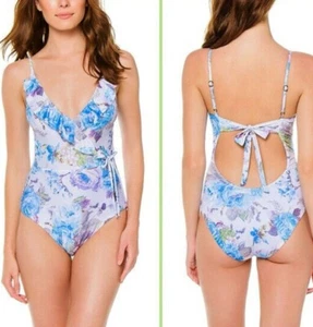 Becca NWOT floral ruffled one-piece swimsuit - medium - Picture 1 of 7