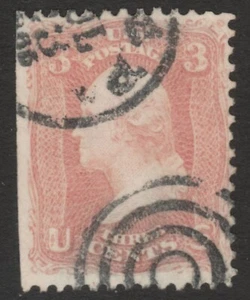 Scott #65 Used 3 Cent Rose 1861-62  CDS & Target Cancel      65SP15-31 - Picture 1 of 2