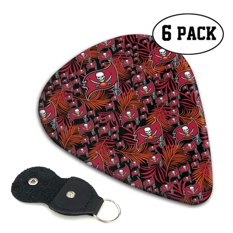 6pcs Tampa Bay Buccaneers Guitar Pick Guitar Accessories Printed Pick,fans Gift Cover