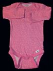 Baby girl 6-9 months Pink with shallow white dot long sleeve bodysiut.