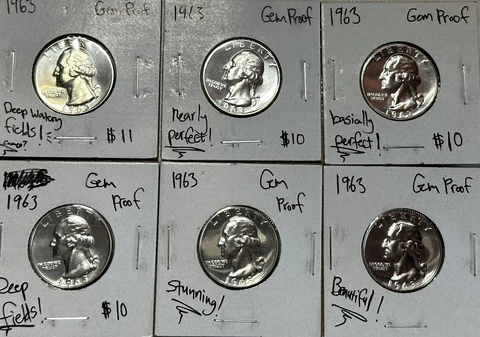 1963 Washington Quarter ~Blazing Gem Proof!~ Cover