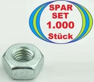 1.000 Sechskant Muttern M 10 Gewinde Sechskant Mutter verzinkt DIN 934 Kl. 8 - Picture 1 of 4