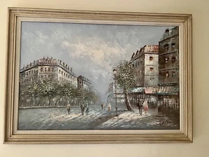 Large Caroline BURNETT Paris Original Oil Painting On Canvas Framed Signed - Picture 1 of 10