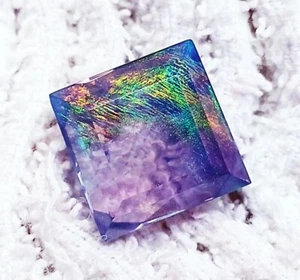 Piedra preciosa suelta natural doblete Aurora corte ópalo de fuego cabujón 13,60 quilates certificado - Imagen 1 de 8