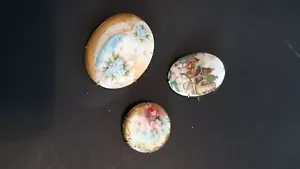 Vintage Painted Porcelain Pins - Picture 1 of 2