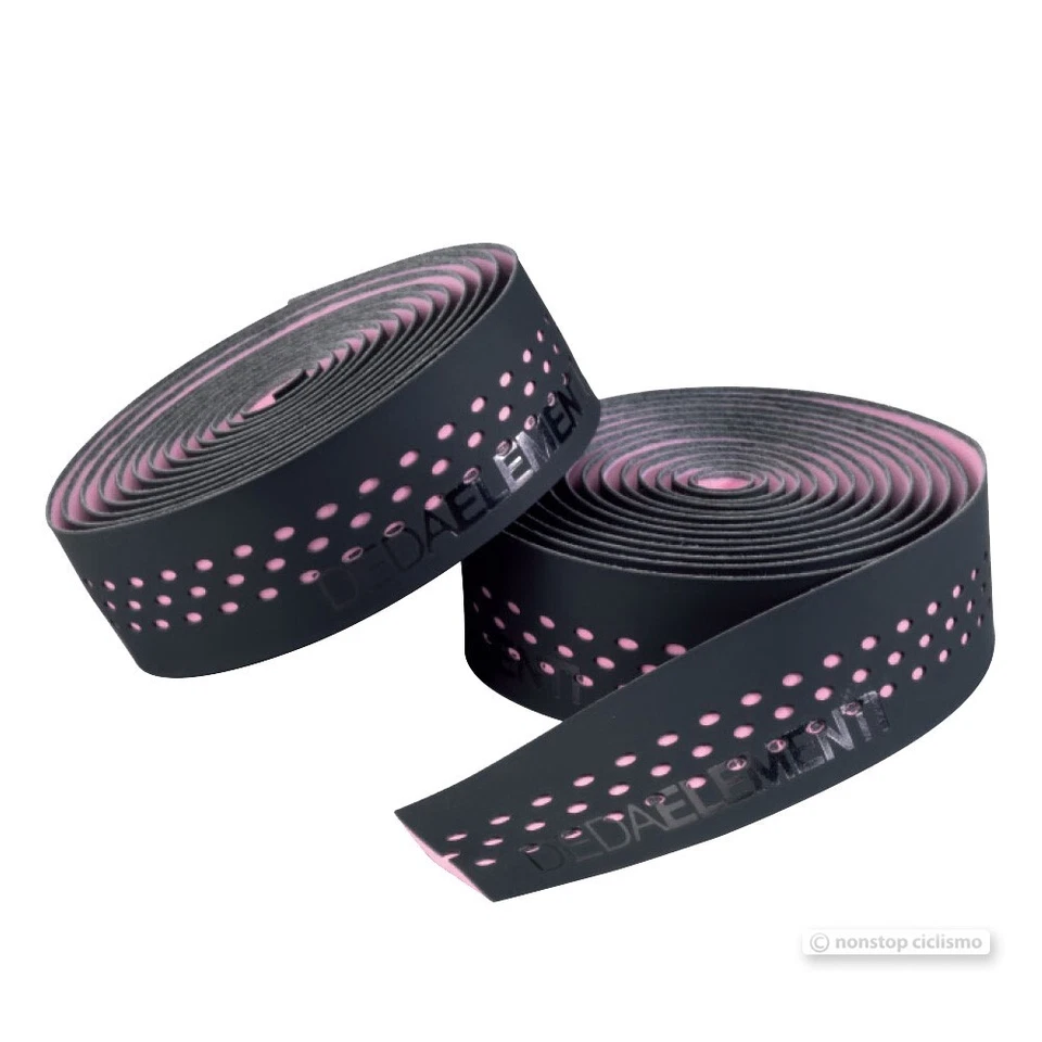 Deda Elementi PRESA Dual Density Perforated Handlebar Tape : BLACK/PINK - Image 1 of 1