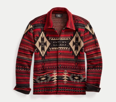 Double RL RRL Ralph Lauren Wool Blend Jacquard Western Workshirt Jacket Cardigan - Image 1 of 4