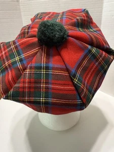 “The Glenway”Cap 100% Wool Blue/Red Plaid Vintage Golf Cap Made In The UK Tag - Picture 1 of 7