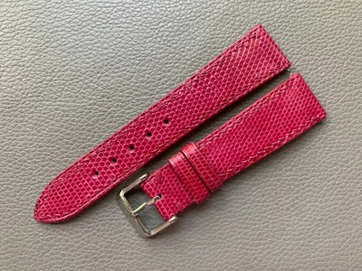 粉红色正品蜥蜴皮革表带定制尺寸 16 17 18 19 20 21 22 毫米 — 第 1/4 张图片