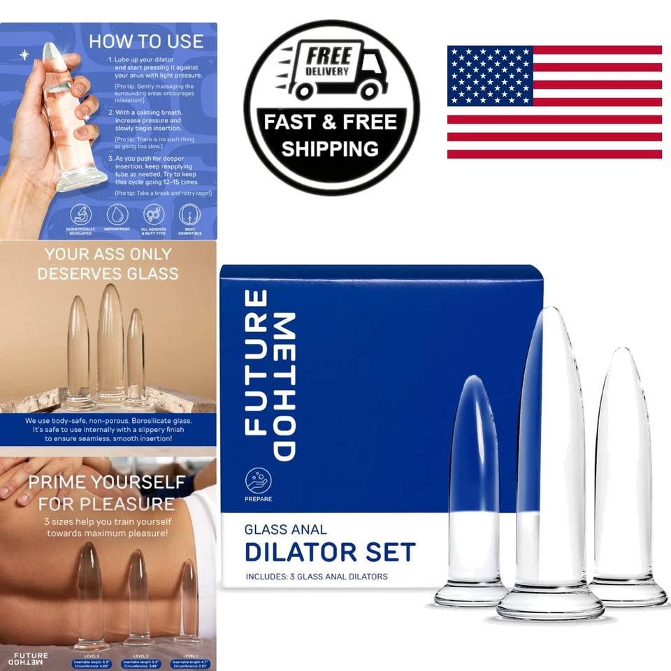 Juego de Dilatador Anal de Vidrio con Tres Tamaños para Entrenamiento Cómodo y Relajación Foto 1 de 4