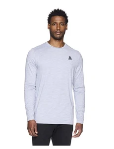 REEBOK Men’s 3XL Delta Core Long Sleeve Tee T-Shirt Breathable • Sleet Heather - Picture 1 of 5