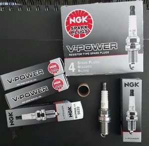 Set Of 4 NGK V-Power Spark Plugs BCPR6E-11 #5633 NEW Honda Saab & Others - Picture 1 of 4
