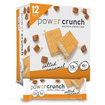 Power Crunch Protein Energy Wafer Bar - Caramelo Salado (Paquete de 12) Foto 1 de 4