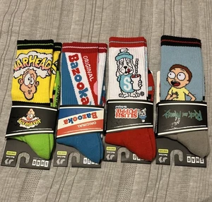Calze Swag Slush Puppie Bazooka Warheads Rick & Morty Crew da uomo taglia unica nuove con etichette - Foto 1 di 2