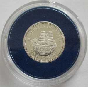 Jersey 1 Pound 1992 Ships Hebe Silver Proof - Picture 1 of 2