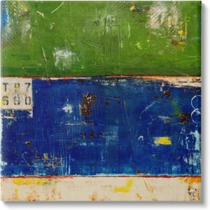 Stupell Industries grün blau gestreift Schablone rustikal abstrakt Wandbild - Bild 1 von 9