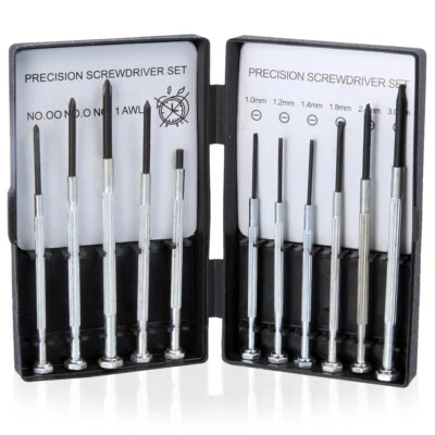 11Pc PRECISION SCREWDRIVER SET Jewellery Watch Laptop Mobile Glasses Alarm Case - Image 1 of 2