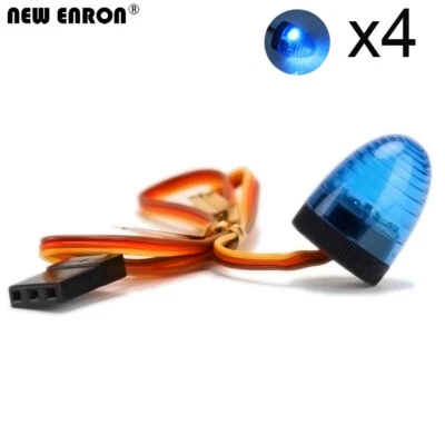 4Pcs 1/14 1/10 LED Strobing Flashing Rotating Police Light Tamiya Tractor Truck - Image 1 of 4