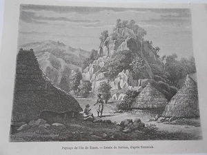Gravure 1873 - Malaisie Paysage de l'Ile de Timor - Picture 1 of 1