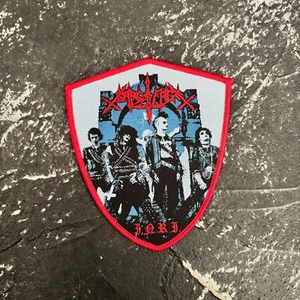 SARCOFAGO - I.N.R.I. WOVEN PATCH BLACK THRASH METAL RED BORDER - Picture 1 of 1