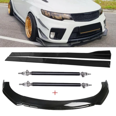 Front Bumper Spoiler Splitter For Kia Forte Koup 2010-2017 Glossy Black Body Kit - Image 1 of 4