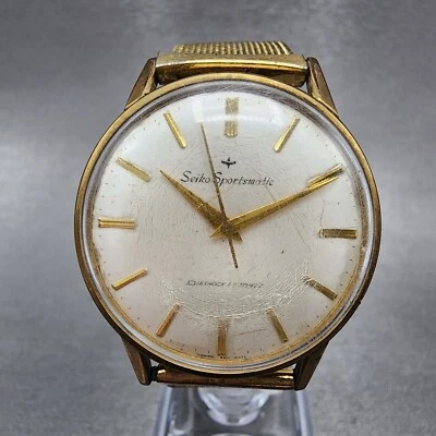 Reloj Seikosportsmatic Hombre 35mm Esfera Blanca Tono Dorado Automático 15017 Funciona ¡LEER!! Foto 1 de 4