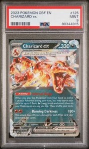 PSA 9 Mint 2023 Pokemon Obsidian Flames Charizard EX #125/197