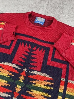 Vintage Pendleton Sweater Mens (M) Red High Grade Western Wool Aztec Navajo - Image 1 of 4