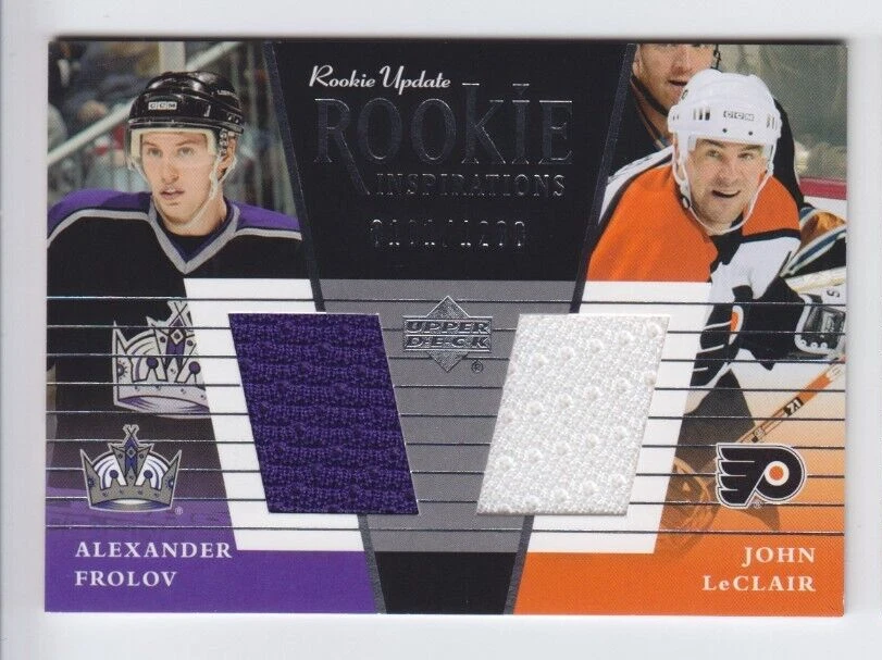 2002-03 UD ROOKIE UPDATE ALEX FROLOV LeCLAIR RC JERSEY /1200 ROOKIE INSPIRATION - Image 1 of 1