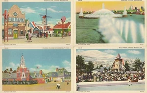 Four Unused 1933 CHICAGO WORLD'S FAIR Photo Postcards Dutch Village Black Forest - Picture 1 of 3