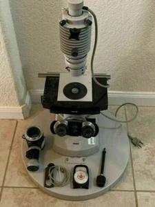 Carl ZEISS Opton Vintage Inverted Microscope + 3X Objectives, 476005-9901 Camera - Picture 1 of 12