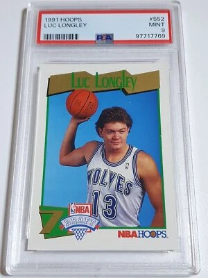 1991 NBA Hoops Luc Longley Rookie #552 RC - PSA 9 (POP 11) - image 1 of 2