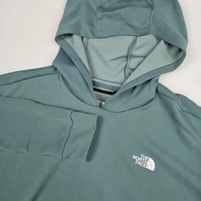 Женская синяя спортивная толстовка с капюшоном пуловер The North Face рубашка с длинным рукавом маленький логотип - Изображение 1 из 4