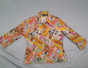 Mirror Image Light Jacket Womens M Bright Colorful RetroButton Up Shacket - Imagen 1 de 9