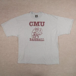 Central Michigan University Baseball T-Shirt Uomo XXXL Grigio Caffè Vintage anni 90 - Foto 1 di 19