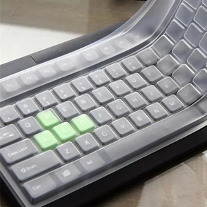 Universal Keyboard Silicone Protector Film Skin Cover Desktop PC Transparent Sil - Photo 1/10