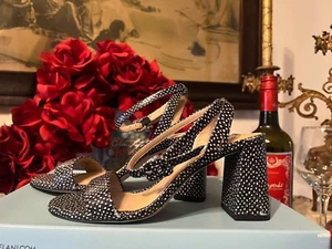 NIB Antonio Melani Polka Dot  Block Heel Ankle Strap Wedding Formal Holiday  - Picture 1 of 10