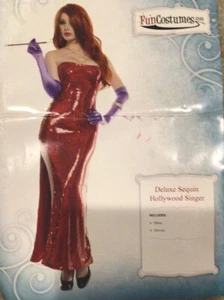 Fun Costume Sexy Red Sequins Deluxe Hollywood Singer Costume - Picture 1 of 7
